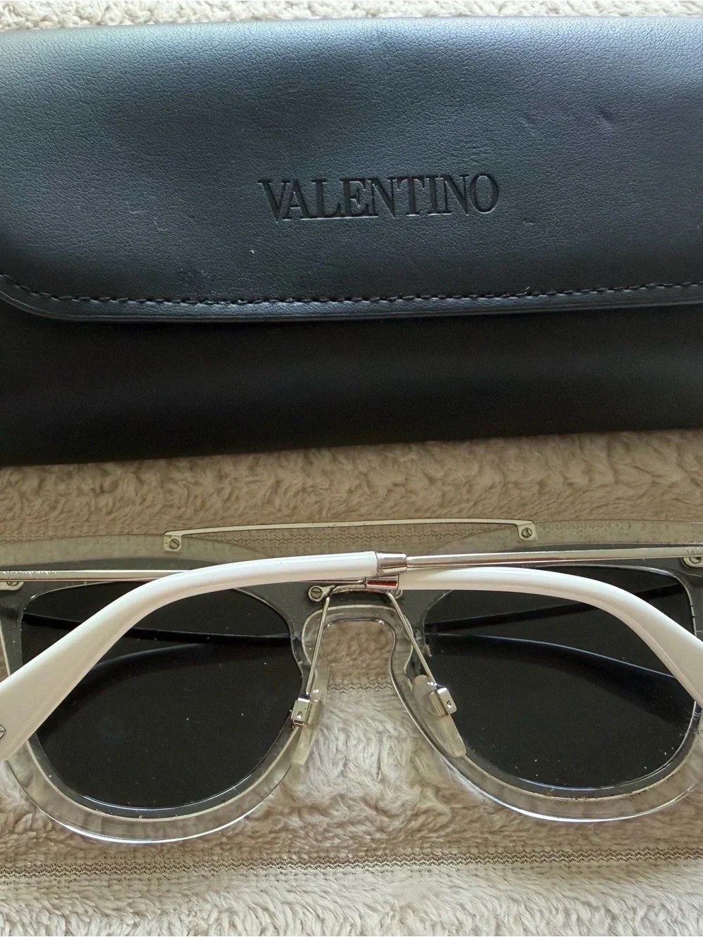 Valentino Black Sunglasses Case with Clear Frame Sunglasses